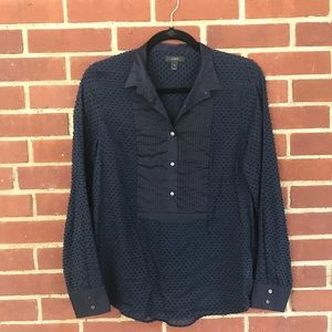 JCrew sheer dotted blouse